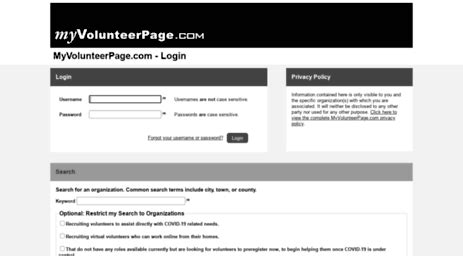 myvolunteerpage login|myvolunteerpage admin.